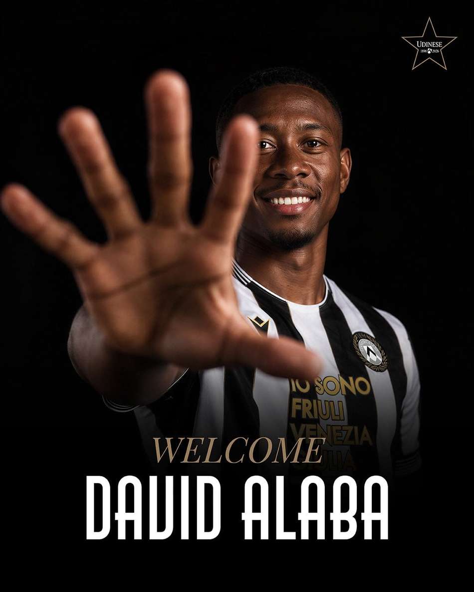 Udinese anuncia David Alaba, ex-Real Madrid (Foto: Divulgação/Udinese)