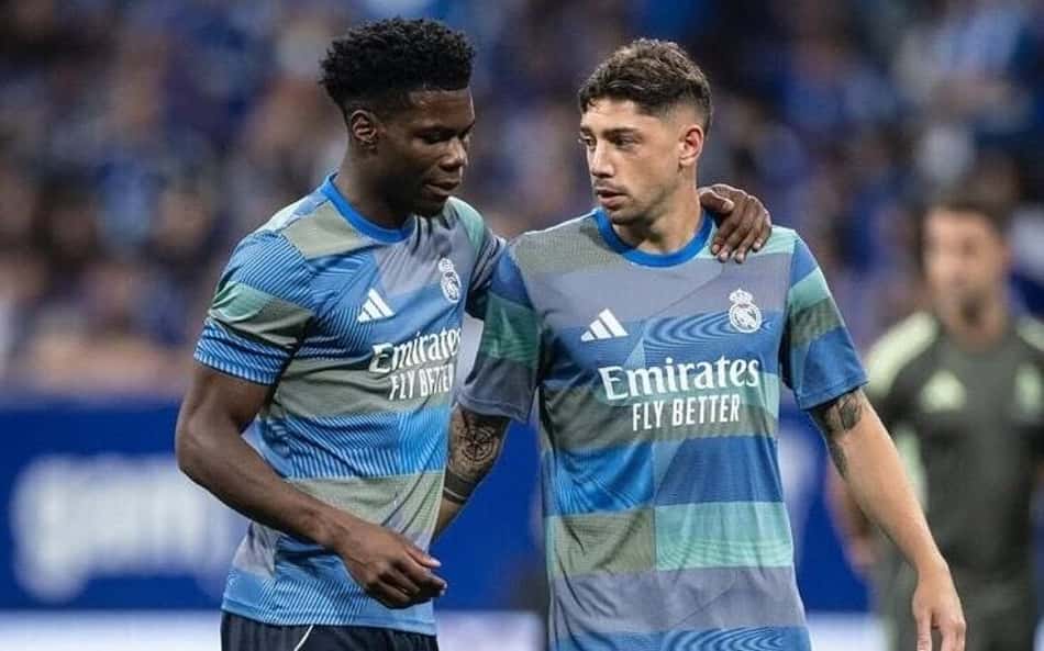Valverde e Tchouaméni pelo Real Madrid (Foto: Reprodução/X)