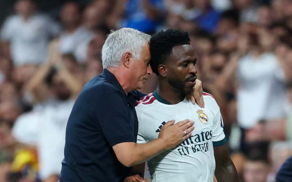 Vini Jr em ação pelo Real Madrid no duelo contra a Inter de Milão na Champions League