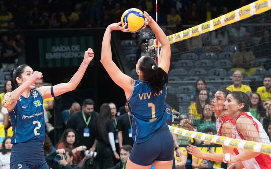 Vivian em ação no Sul-Americano de vôlei feminino (Foto: Mauricio Val/FV Imagem/CBV)