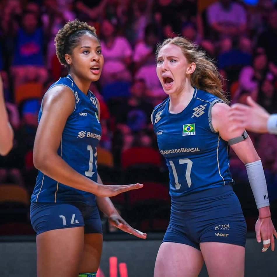 Ana Cristina e Julia Bergmann comemoram ponto na VNL 2026