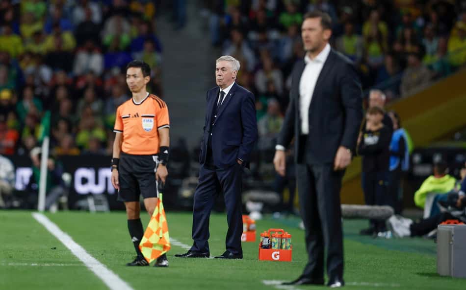 Carlo Ancelotti, durante o segundo amistoso Austrália x Brasil