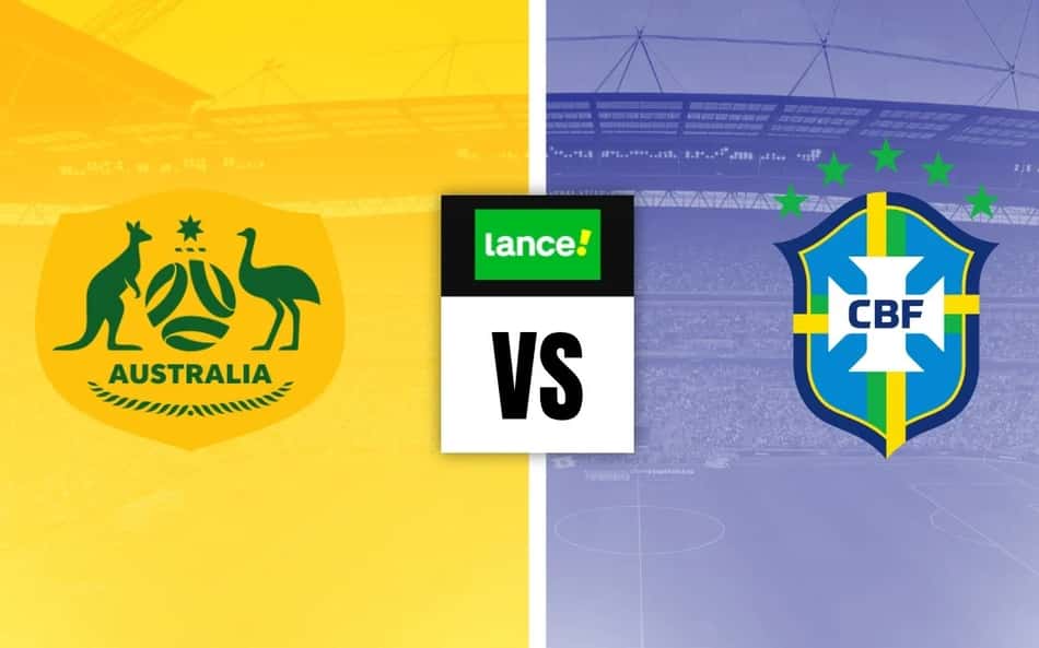 Escudos de Austrália e Brasil com símbolo do Lance