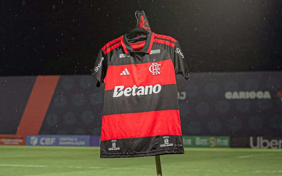 Camisa do Flamengo antes da partida contra o RB Bragantino