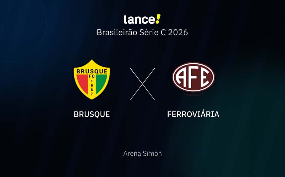 Onde assistir ao vivo a partida entre Brusque e Ferroviária pelo Brasileirão Série C 2026 (Arte / Lance!)