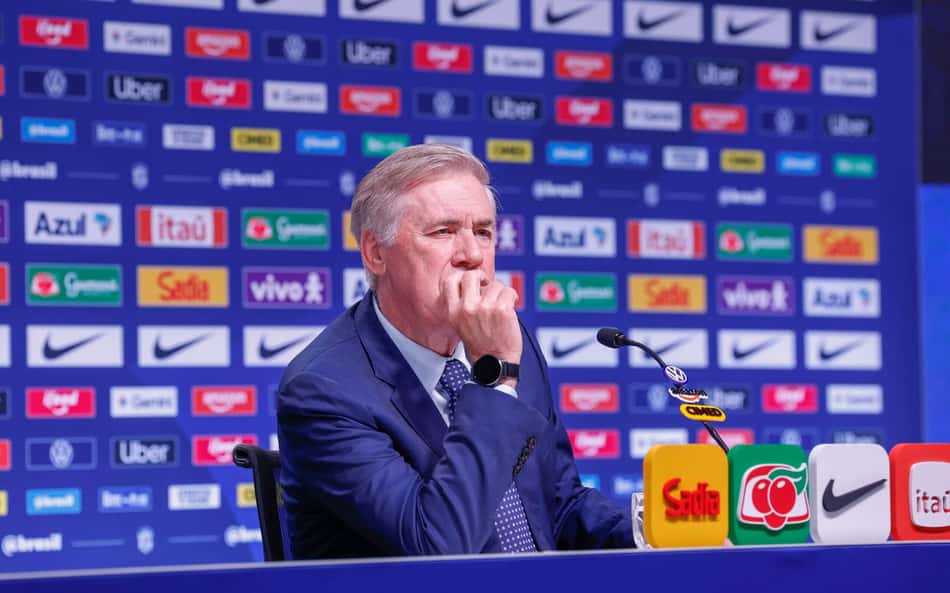 Carlo Ancelotti, técnico da Seleção Brasileira, durante convocação