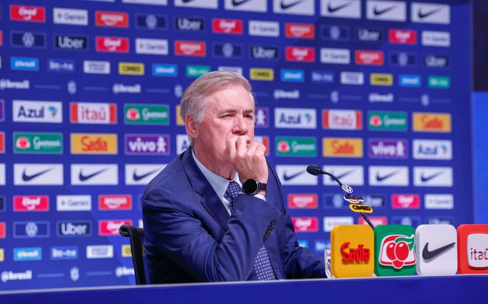 Carlo Ancelotti, técnico da Seleção Brasileira, durante convocação