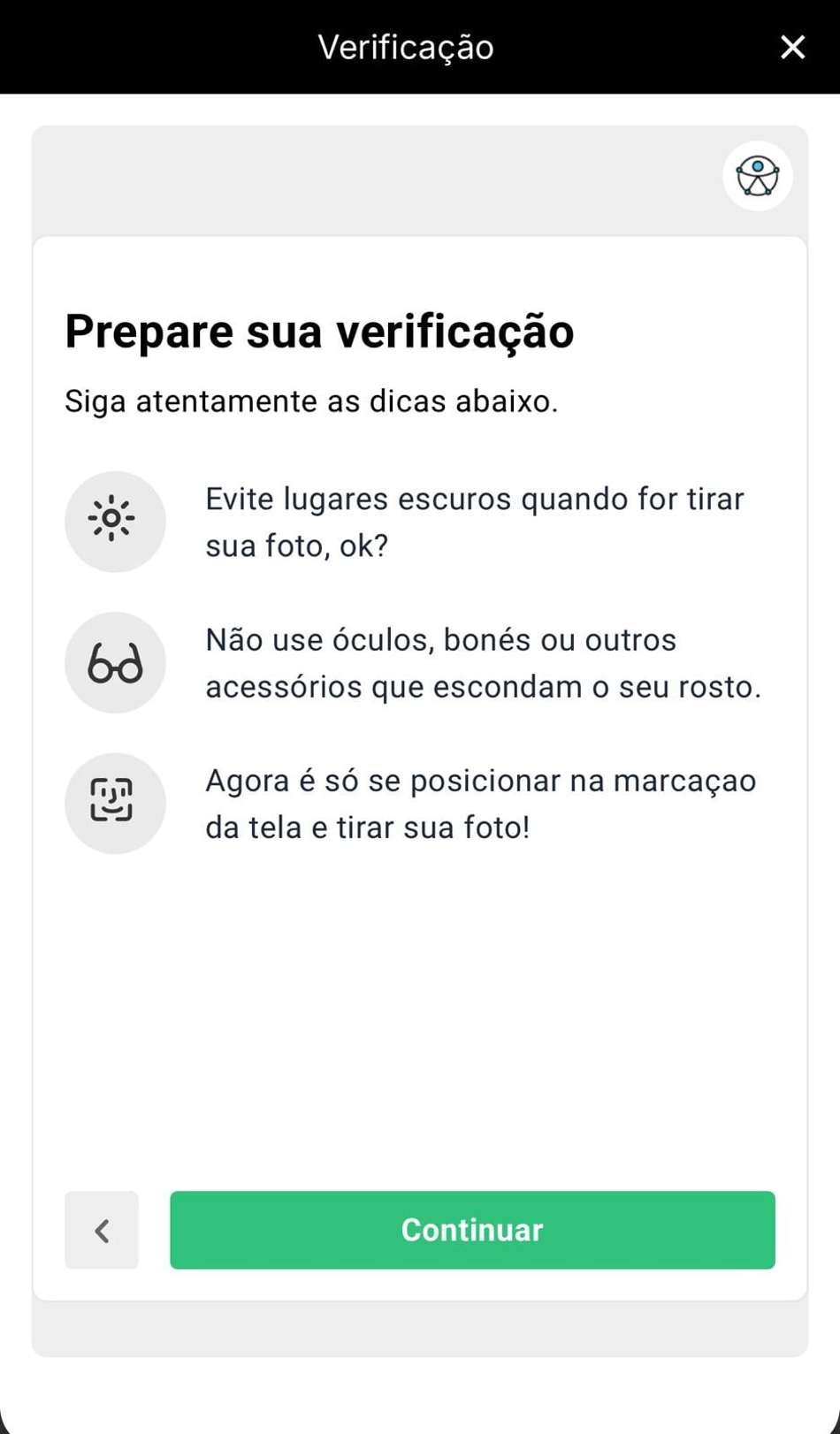 Captura de tela da verificação de identidade para fazer um saque na KTO.