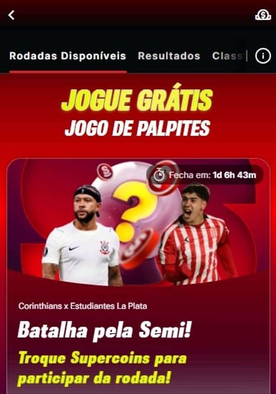 Captura de tela do bônus SuperSeis da Superbet.