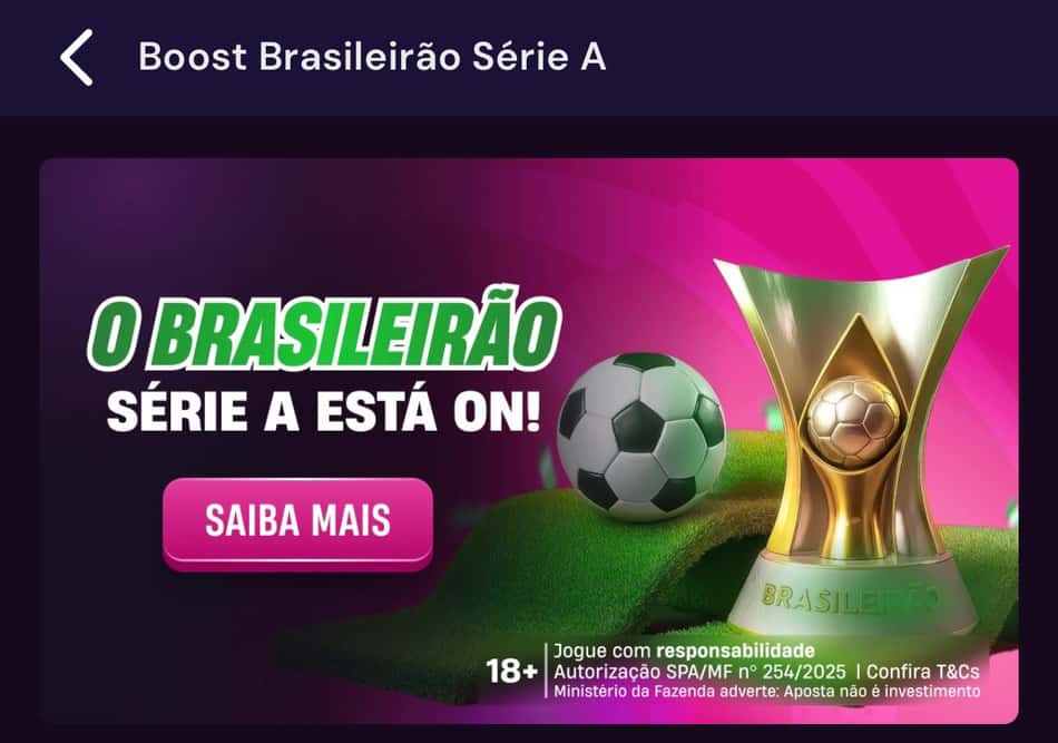 Captura de tela da promoção Boost Brasileirão Série A na Vbet.