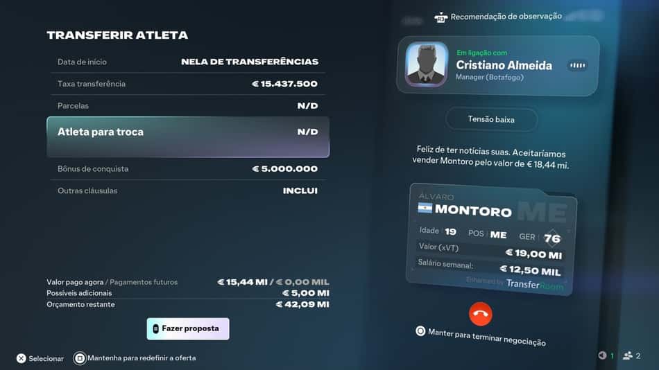 Negociação de transferência no EA FC 27