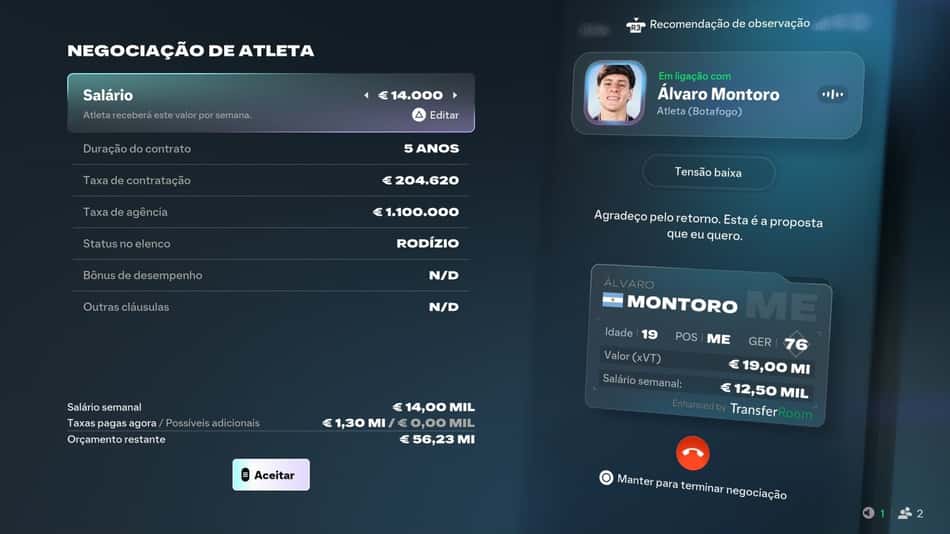 Negociação de transferência no EA FC 27