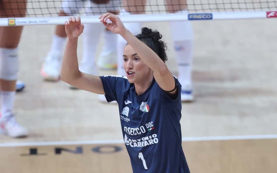 Gabi Guimarães na final da Copa Courmayeur, pelo Conegliano