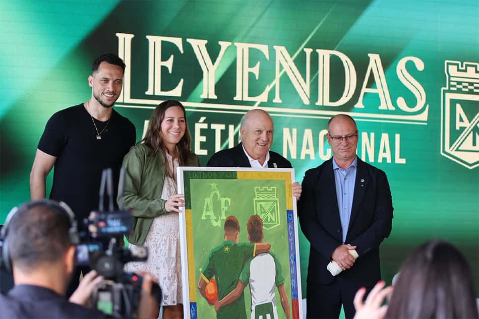 Painel revelado no CT do Atlético Nacional imortaliza o laço afetivo construído entre os dois clubes