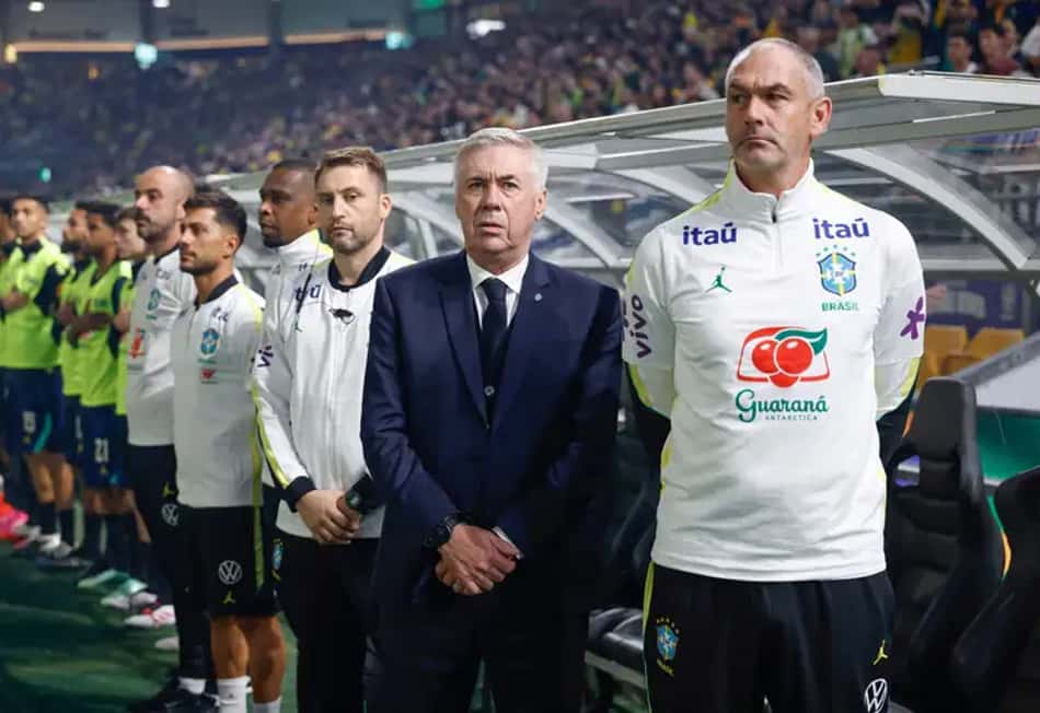 Carlo Ancelotti explicou escolhas e diz que será muito paciente com Vini Jr. (Foto: Rafael Ribeiro/CBF)
