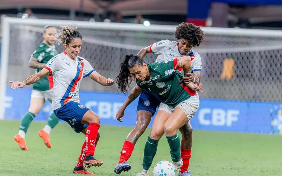 Bahia e Palmeiras empataram em 1 a 1 no jogo de ida das quartas de final do Brasileirão Feminino