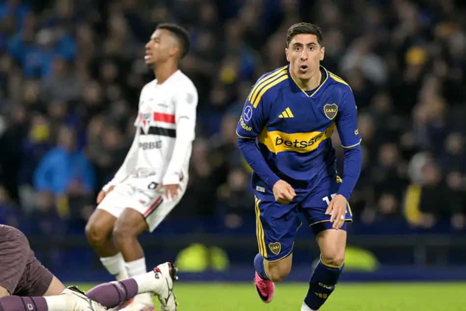 São Paulo e Boca Juniors em campo na Bombonera