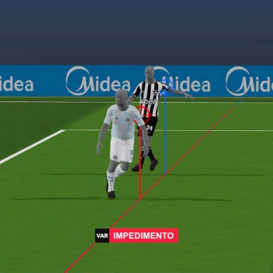 Linha de impedimento semiautomático marcado em Botafogo e Grêmio