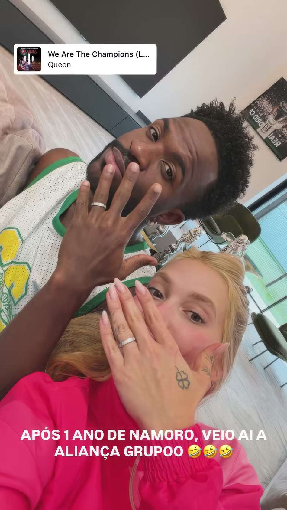Virgínia e Vini Jr. em publicação nas redes sociais 