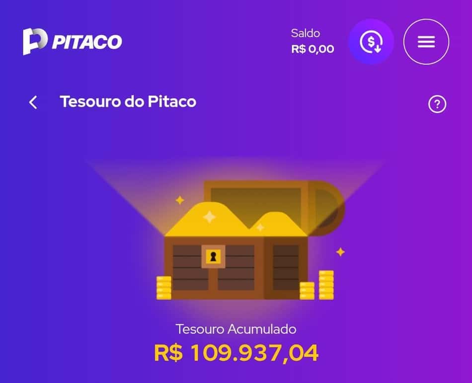 Captura de tela do novo cassino Pitaco com jackpot de R$100.000