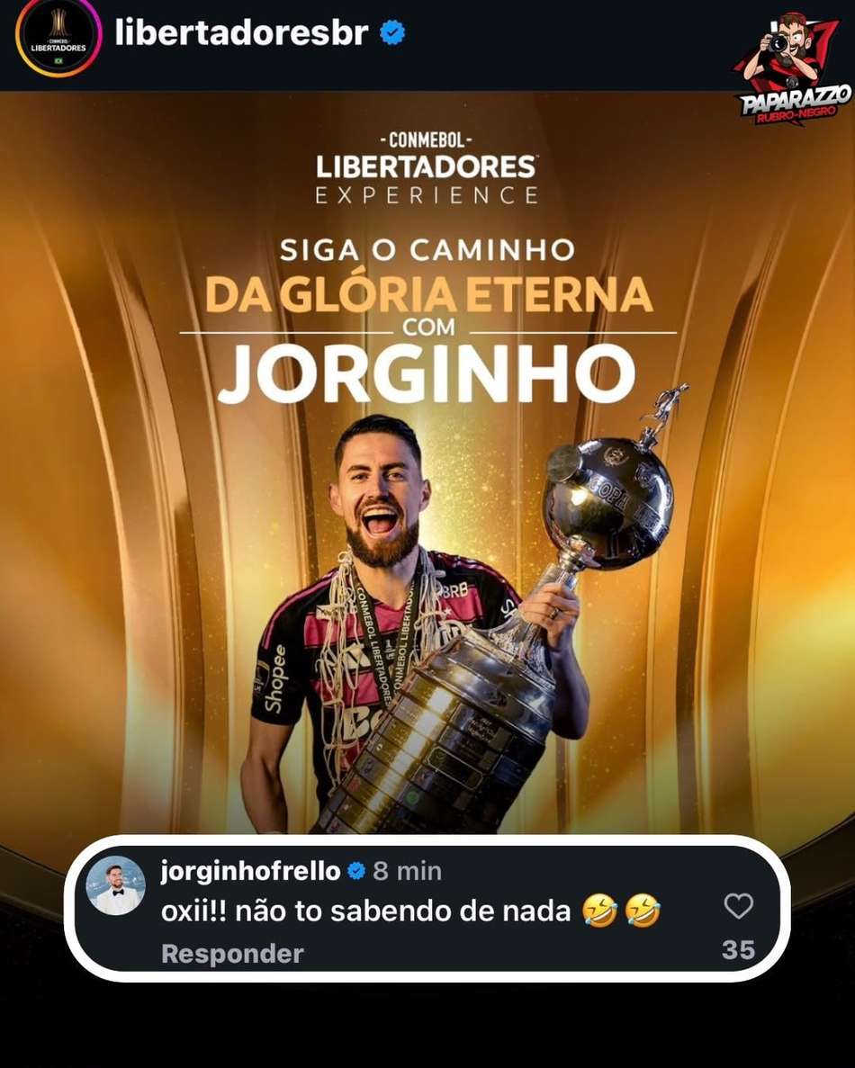 Conmebol confunde imagens e coloca foto do volante Jorginho em anúncio do evento "Libertadores Experience"