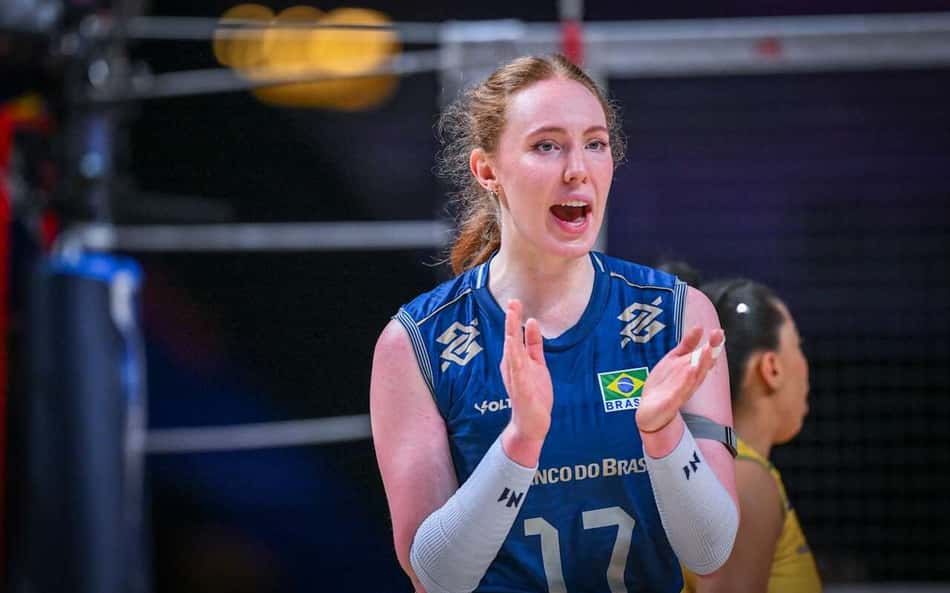 Julia Bergmann bate palma em Brasil x Japão pelas quartas de final da VNL 2026
