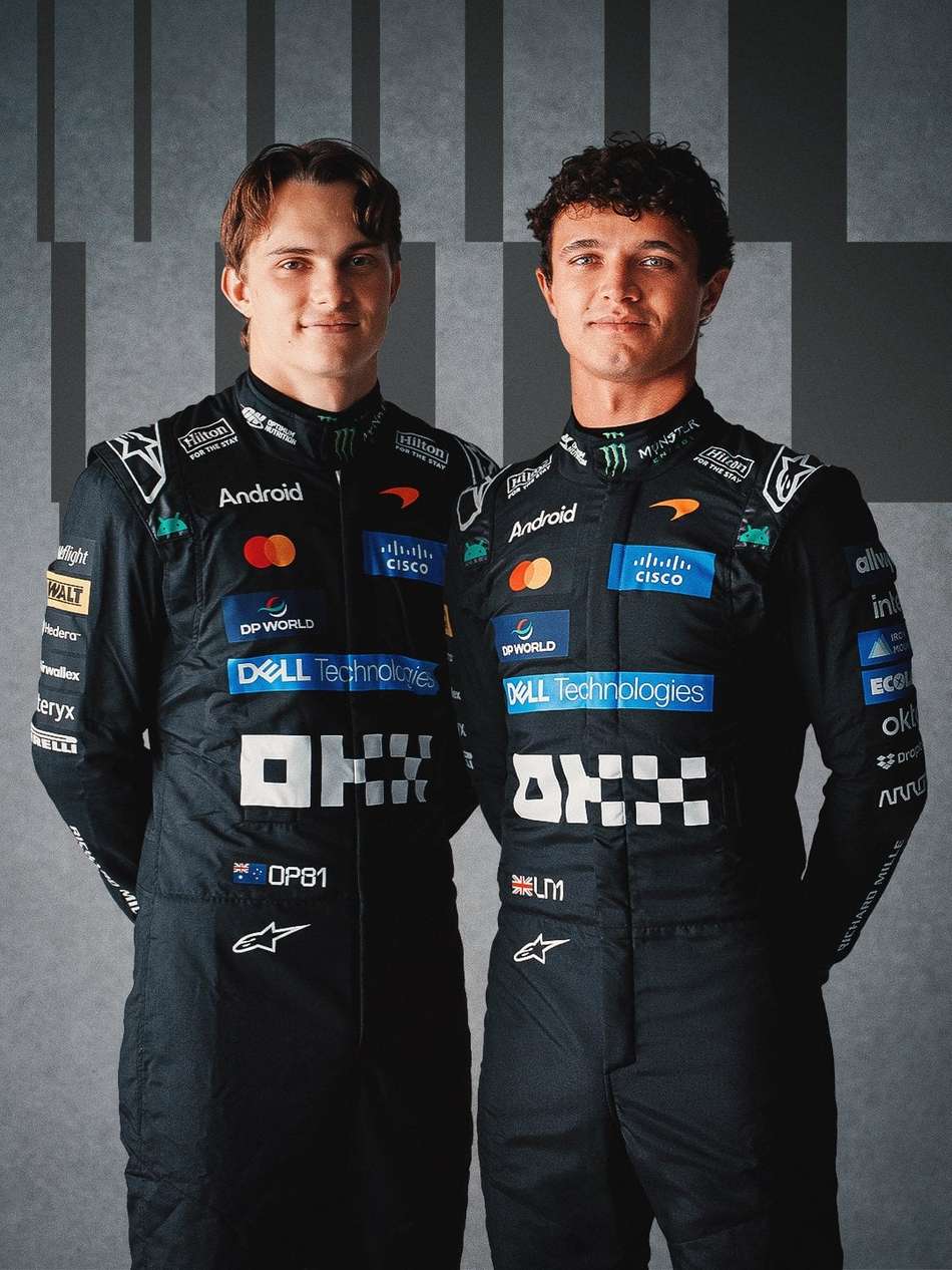 Macacão que será usado por Lando Norris e Oscar Piastri no GP da Itália de F1
