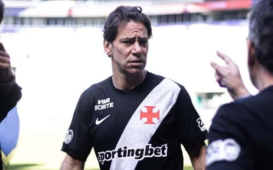 Marcos Lamacchia na partida entre Vasco e Palmeiras
