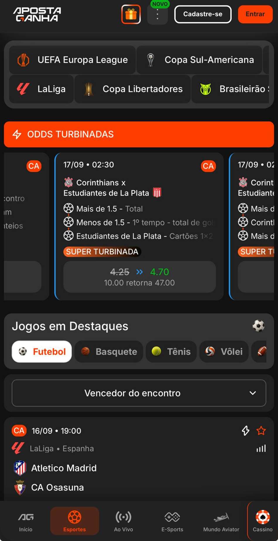 Captura de tela da Super Turbinada no melhor site de apostas Aposta Ganha.