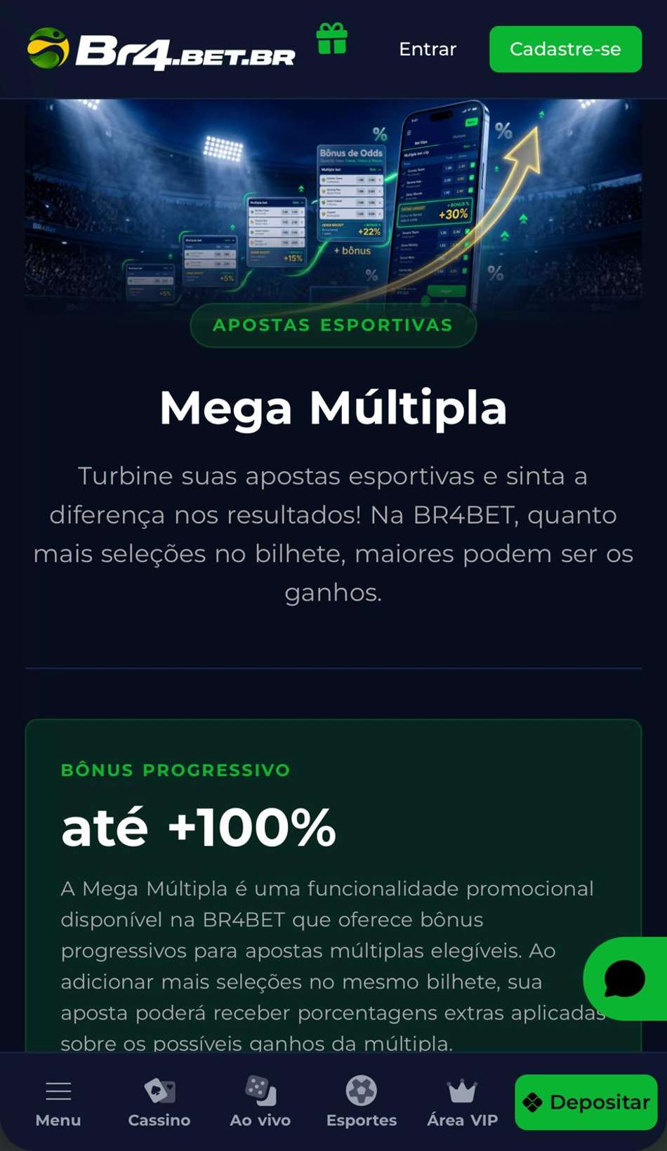 Captura de tela do melhor site de apostas BR4BET.