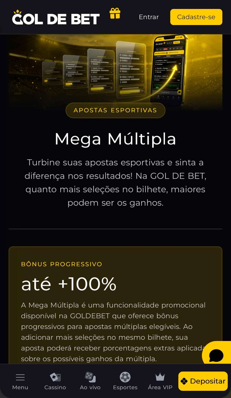 Captura de tela do melhor site de apostas Gol de Bet.