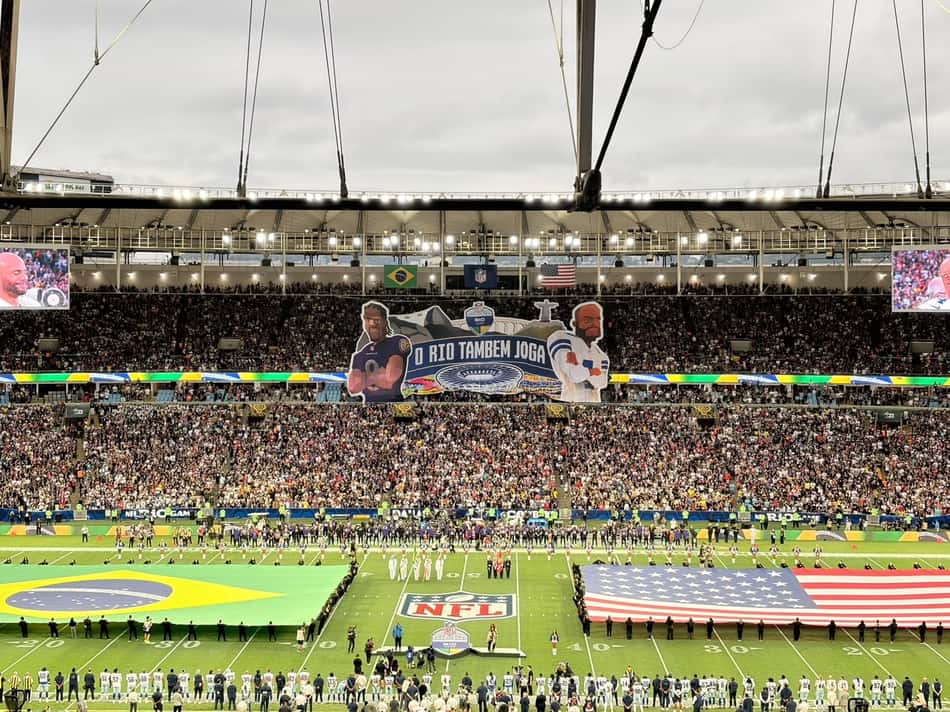 Mosaico no NFL Rio Game, no Maracanã