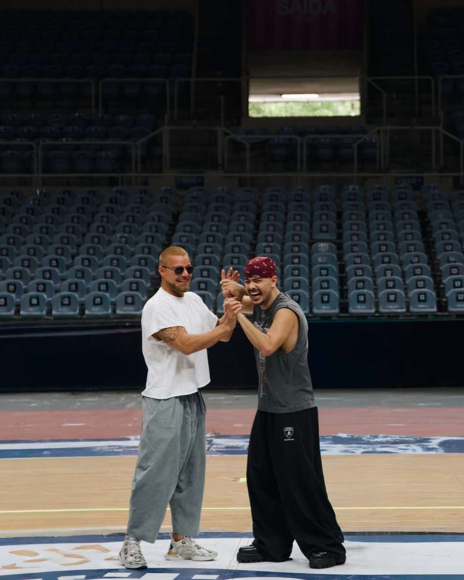 Os artistas ensaiaram no Maracanãzinho antes do espetáculo no Maracanã. Foto: Pedro Sampaio / Instagram