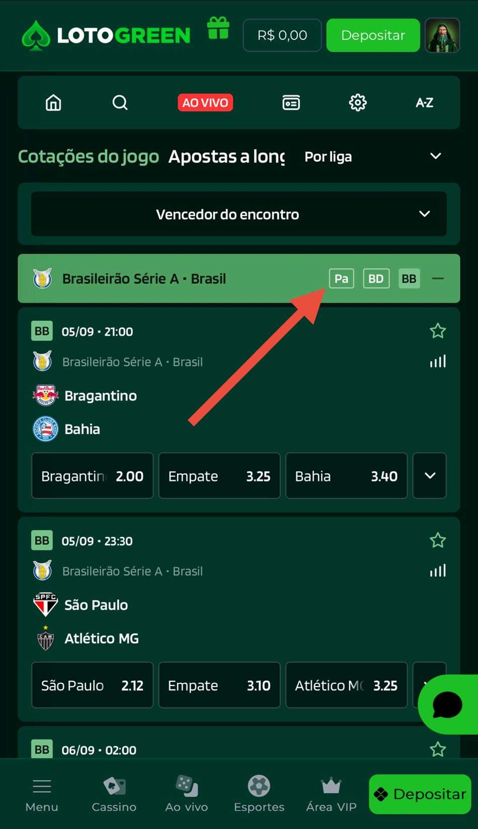 Captura de tela mostra recursos da plataforma que mais paga Lotogreen.