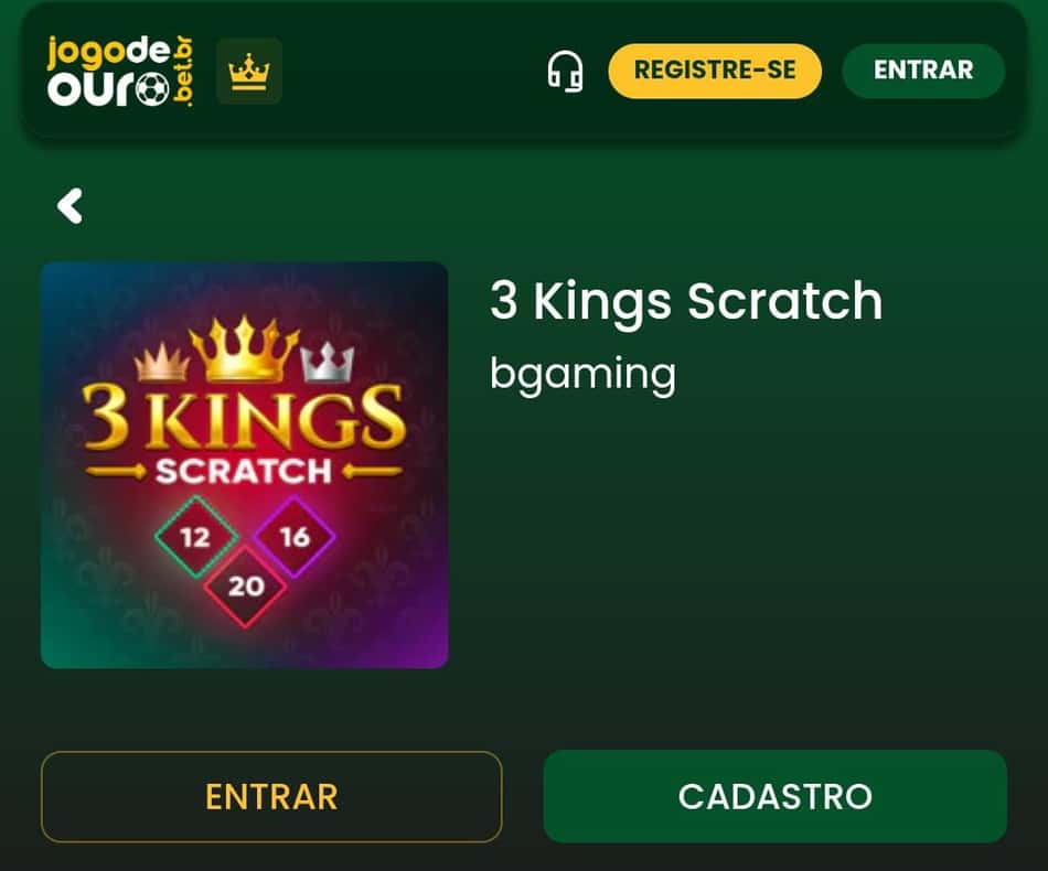 Captura de tela 3 Kings Scracth no cassino Jogo de Ouro.