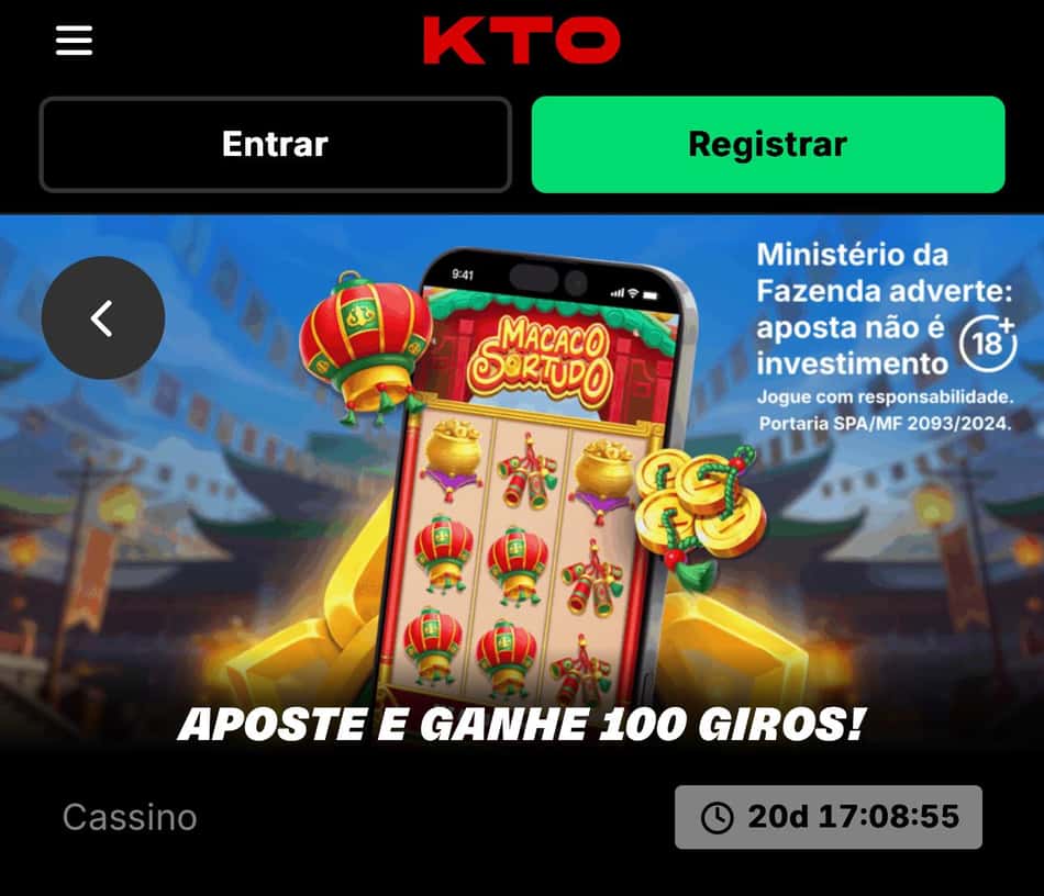 Captura de tela do bônus de giros grátis na KTO.