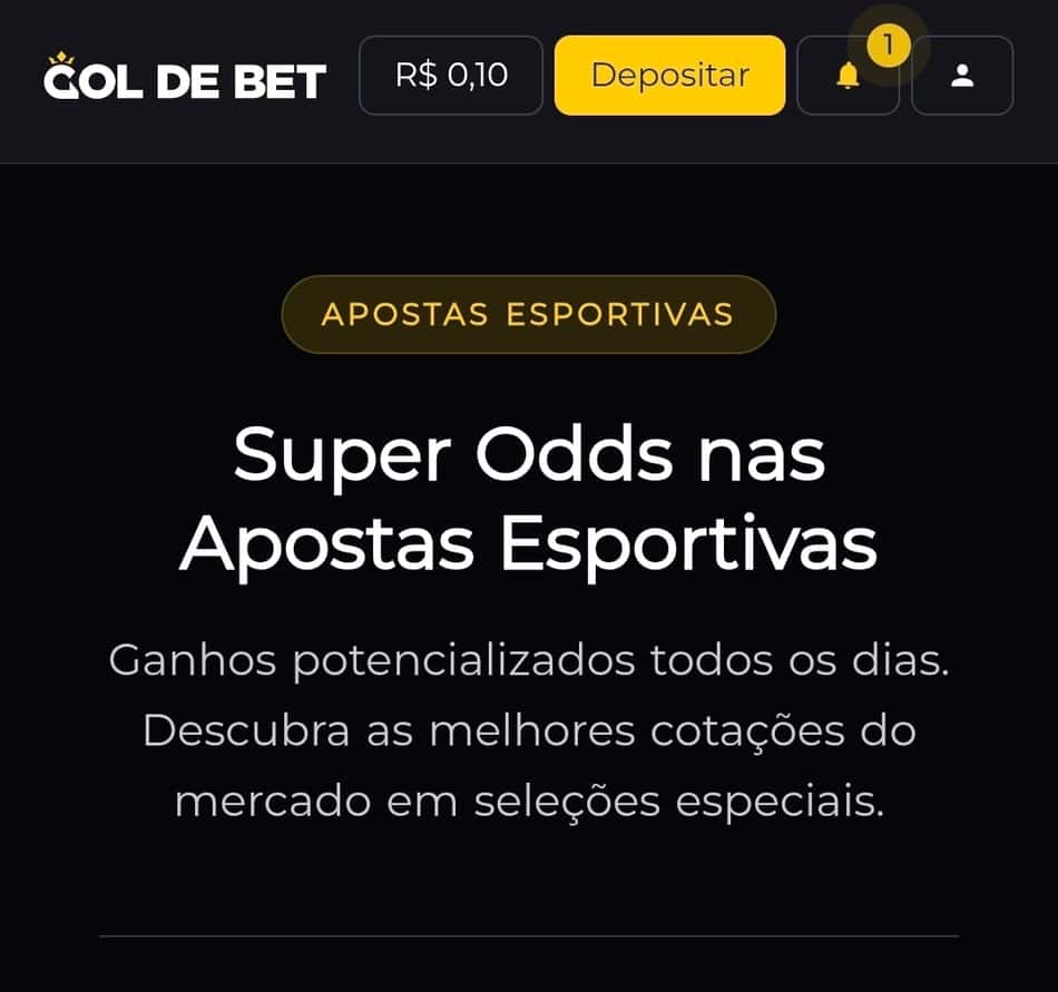 Captura de tela do recurso de Super Odds da Gol de Bet na página oficial do site.