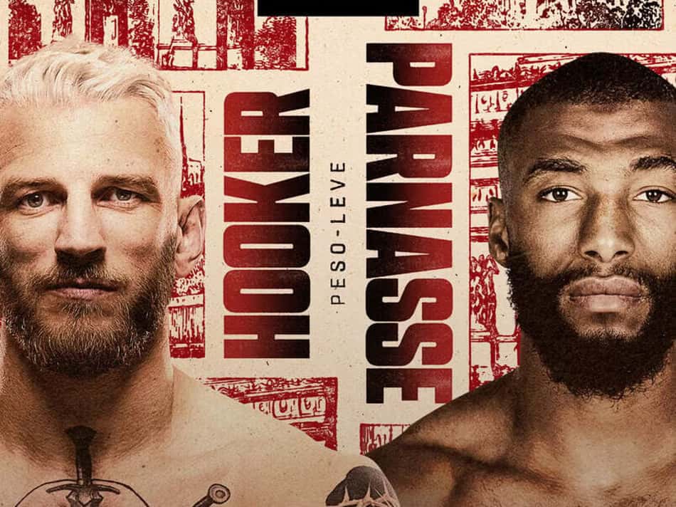 Pôster do UFC Paris, com Dan Hooker e Salahdine Parnasse