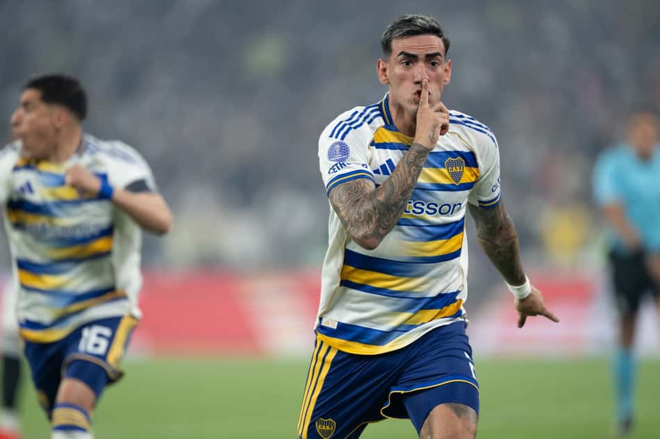 Lautaro Di Lollo, do Boca Juniors, comemora gol contra o Vasco no Maracanã pela semifinal da Copa Sul-Americana(Foto: Jorge Rodrigues/AGIF/Folhapress)