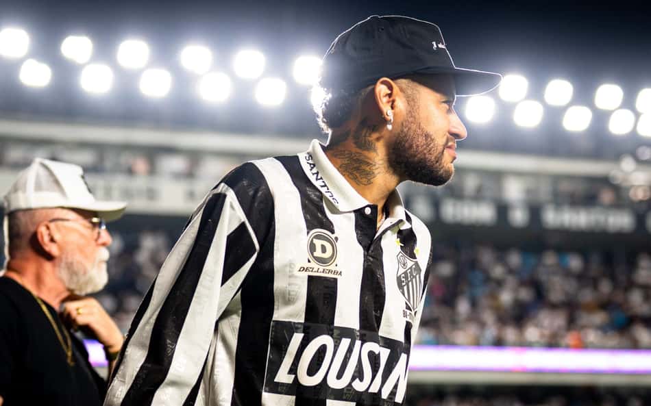 Neymar na partida entre Santos e Palmeiras, realizada na Vila Belmiro, em Santos (SP), na noite desta quarta-feira (28) - (Foto: Lenita Rodrigues/Modus Focus/Folhapress)