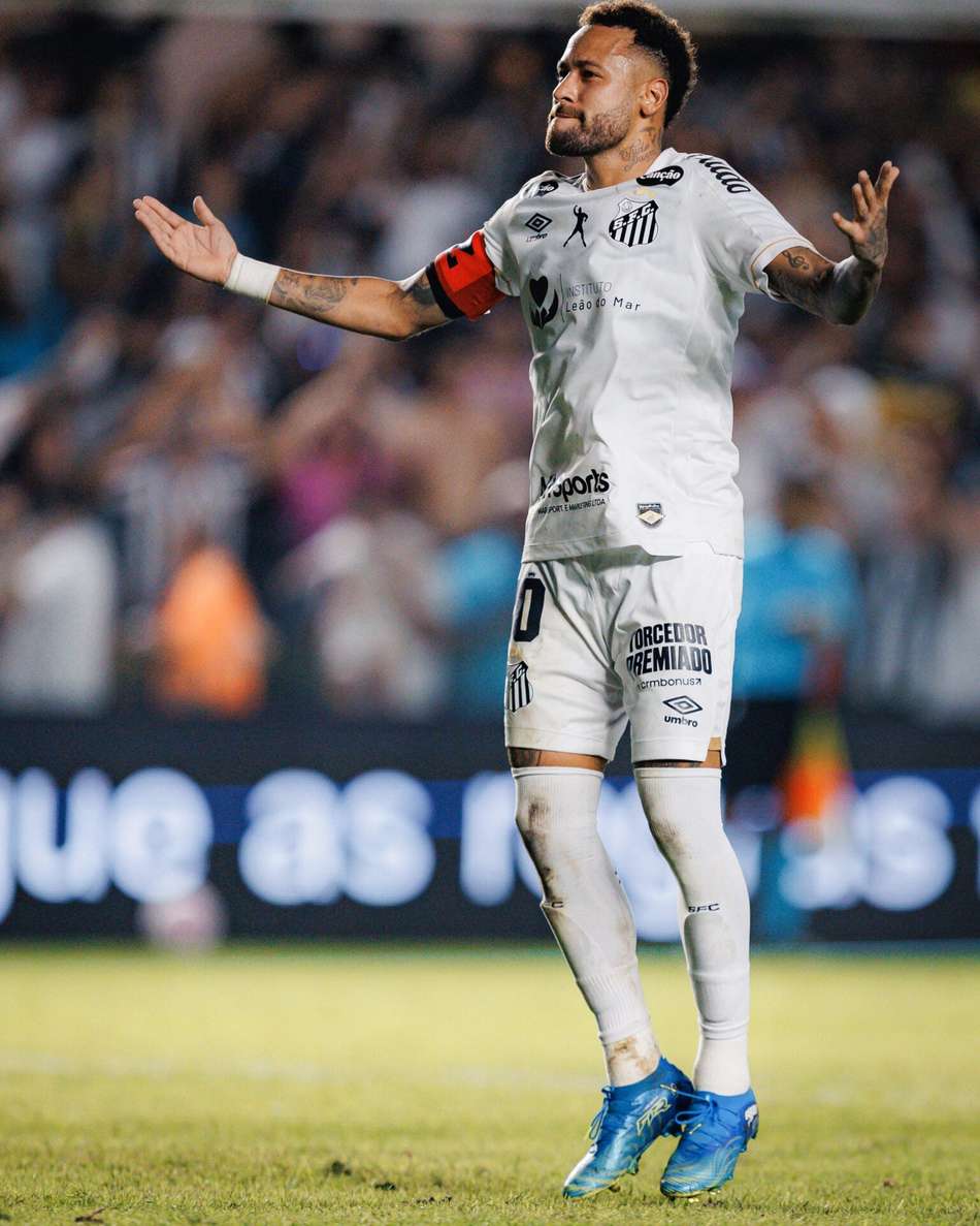 Neymar durante a partida contra o Flamengo - (Foto: Raul Baretta/ Santo FC.)