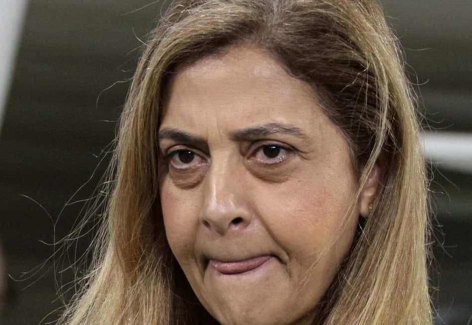 A presidenta Leila Pereira, durante partida entre Palmeiras e Fluminense,