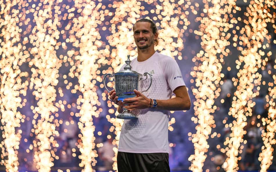 Alexander Zverev comemora a conquista do US Open