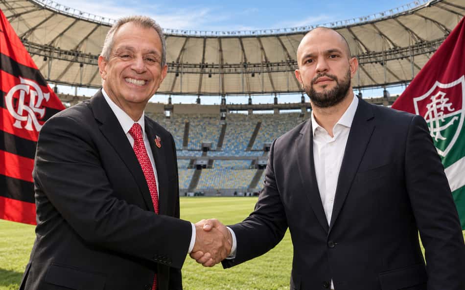 Parceiros fora de campo, Flamengo e Fluminense conciliam interesses e rivalidade no Maracanã