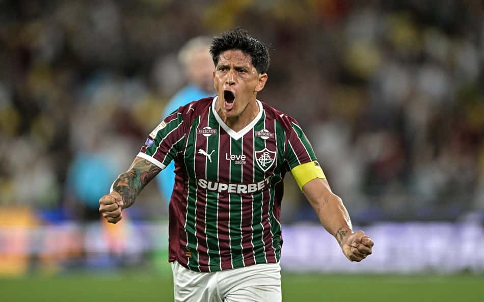 Cano comemora gol em Fluminense x Palmeiras