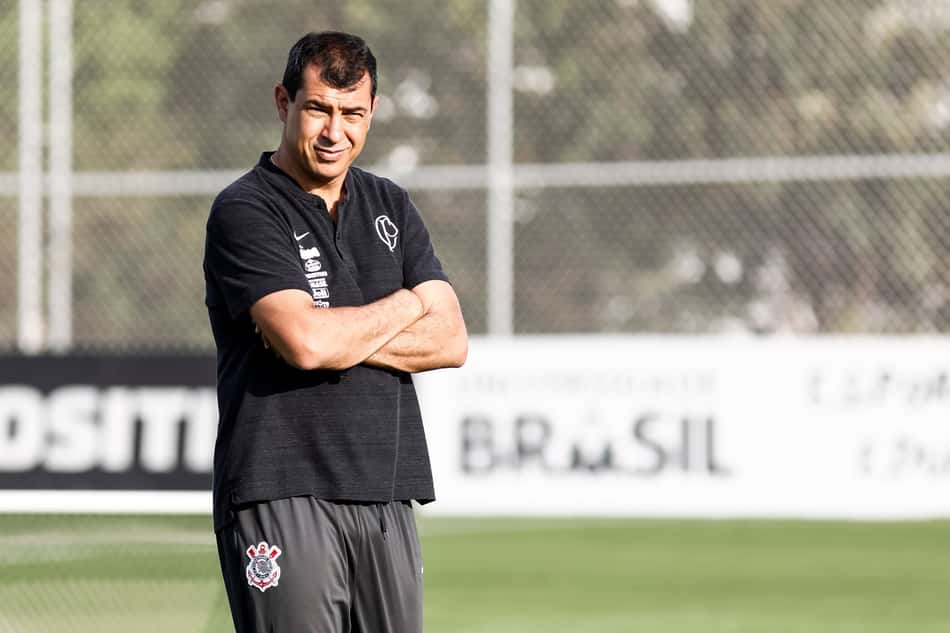 Fábio Carille durante treino no Corinthians