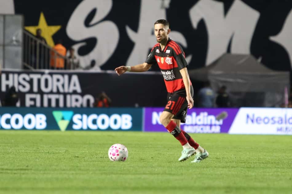 Jorginho foi expulso em Santos x Flamengo (Foto: Theo Daolio/f2.8 news/Folhapress)