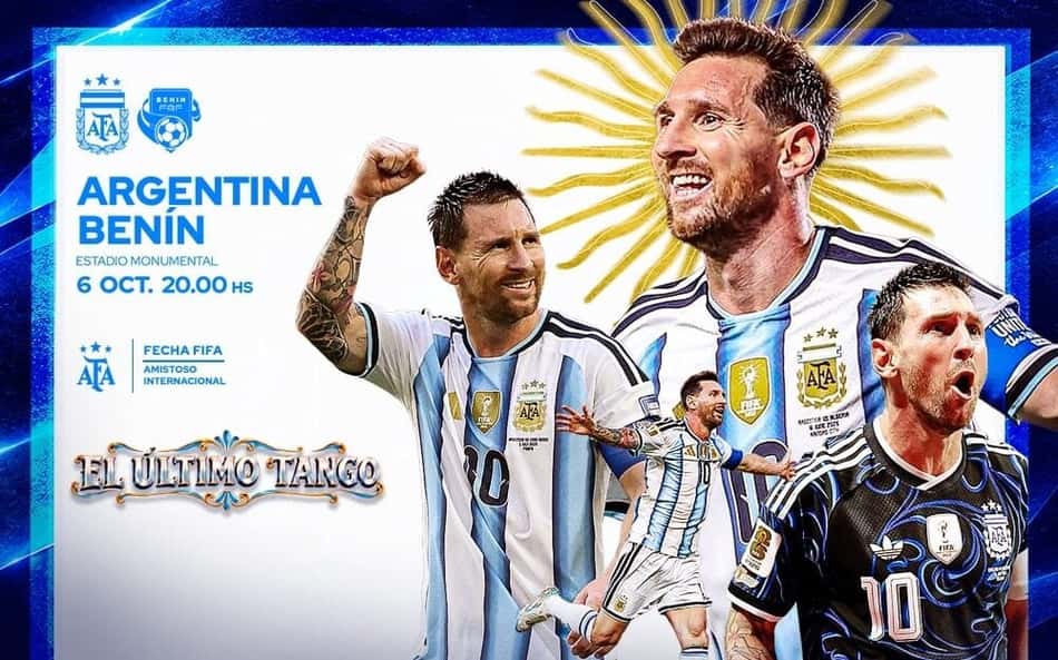 Cartaz da despedida de Messi na Argentina