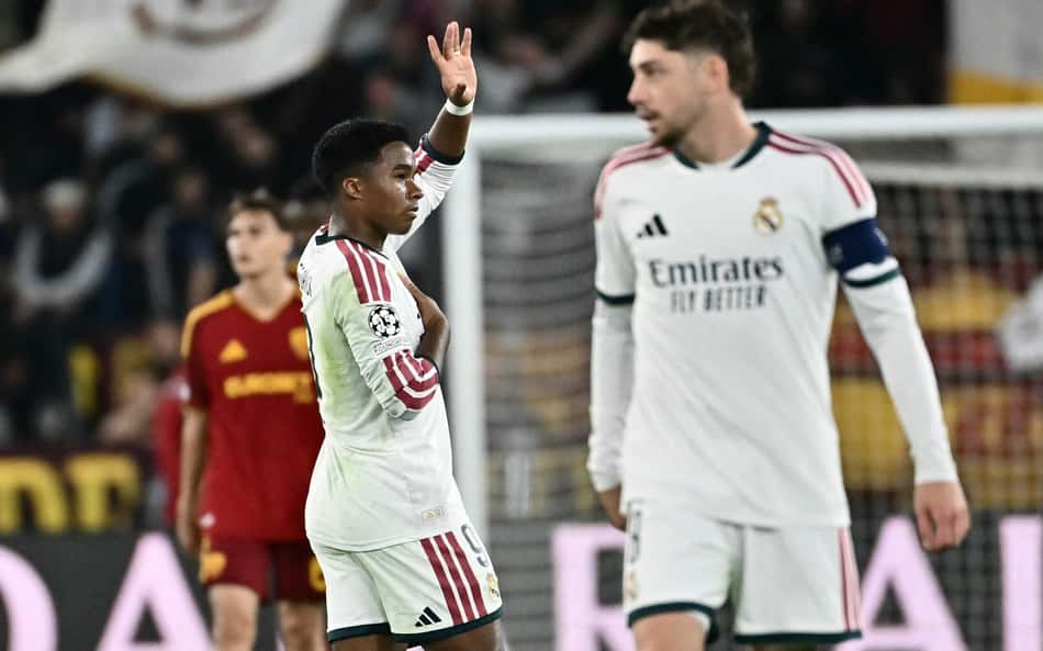 Endrick brilha, Real Madrid vira em 7 minutos e vence a Roma na Champions