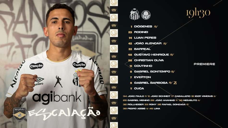 Escalação do Santos contra o Palmeiras